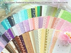 102 Unique Textured Scrapbook Papers and Mesh Fabric Textured Paper-01