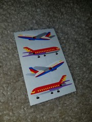 NOS Mrs Grossman’s RED AIRLINERS Stickers 2″ x 1-5/8″ Two Modules 1997 Airplane