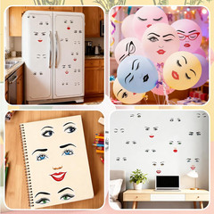 Face Stickers for Crafts,7 Sheets Make a Face Sticker for Pots Flower Stickers