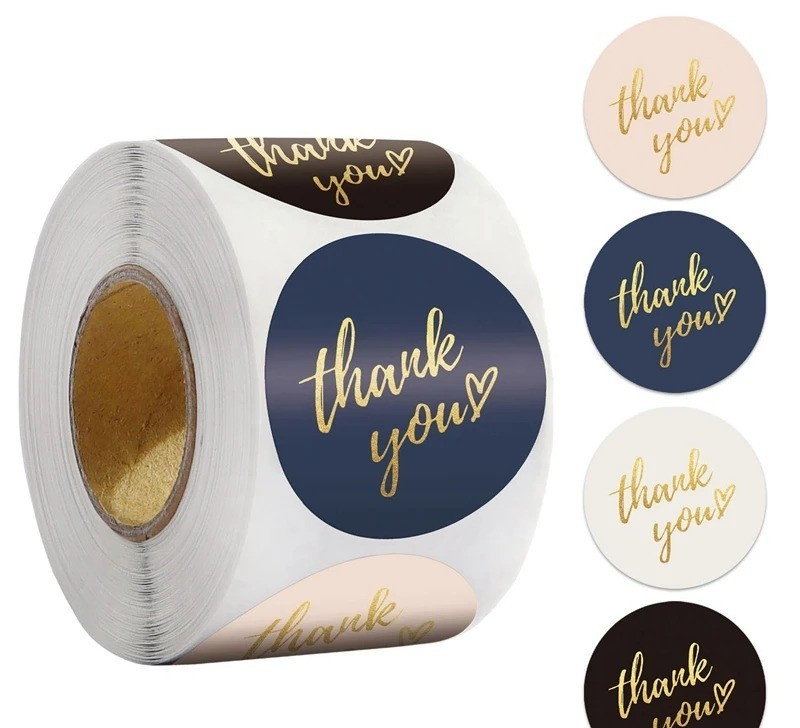 50/100/500 Pcs 1 inch Assorted Floral Thank You Stickers Round Sealing Labels