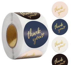 50/100/500 Pcs 1 inch Assorted Floral Thank You Stickers Round Sealing Labels