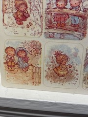 Rare Vintage Mary Hamilton Adorable Children Sticker Sheet 9 Stickers