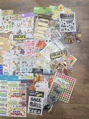 Large Scrapbook Sticker And Embellishment Lot 60 Packs New Stickers Loose Sheets