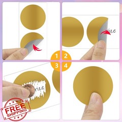 GUEER 400 Pcs Scratch Off Stickers 2 Inch Gold