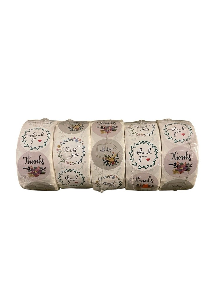 5000Pcs 1.5 Inch Round Label Thank You Stickers 5 Rolls 1000 Pcs Each