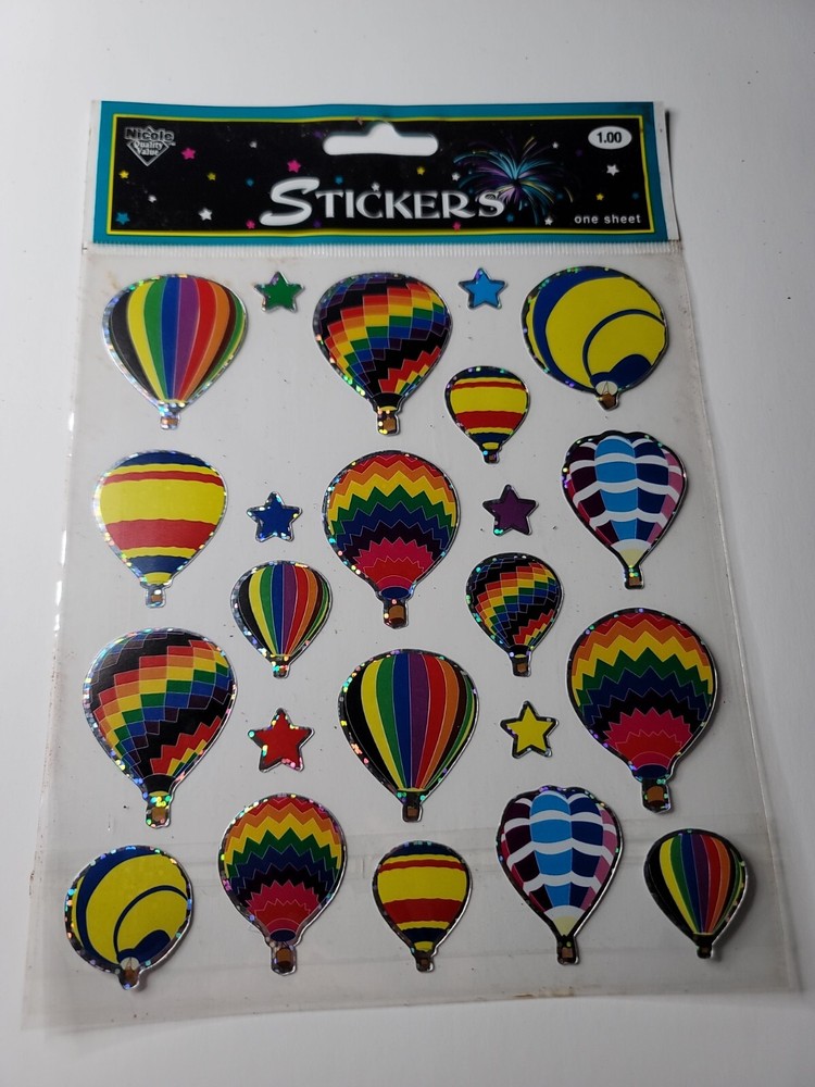 Nicole Quality Value Stickers One Sheet STK165 Prismatic Balloon Hot Air Balloon