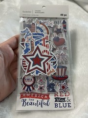 New Recollections 4TH OF JULY PATRIOTIC Scrapbooking Stickers 49 Pc