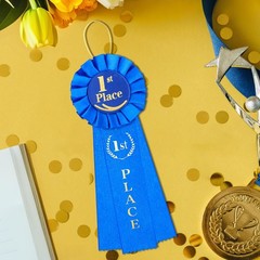 1st Place Award Ribbons Blue First Prize Winner Victory Recognition Award