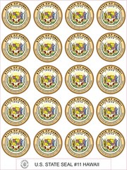 HAWAII STATE SEAL – SIZE 2″ EACH – 20 PER SHEET