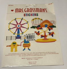 VTG Mrs. Grossman’s Stickers Carnival Amusement Park 2 Sheets 1999 Acid Free NOS