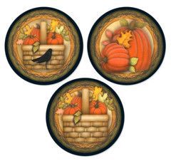 12 FALL AUTUMN PRIMITIVE PUMPKIN BASKET CROW 1 5/8″ SEALS STICKERS USA MADE 12F