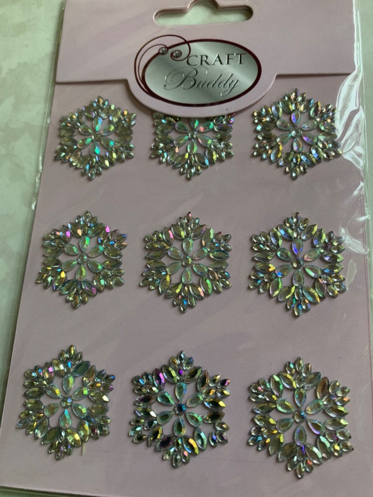 3D ADHESIVE GEMSTONE CLEAR GEMSTONE HEXAGON SHAPE 9 PCS