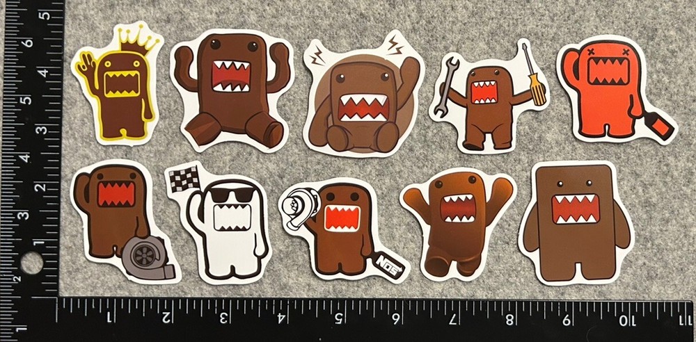 Lot of 10 Assorted Domo Anime Cartoon Stickers