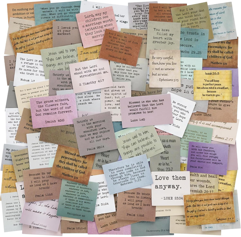 120 Pieces Retro Bible Verse Stickers (2 Pieces of Each), Inspirational Christia