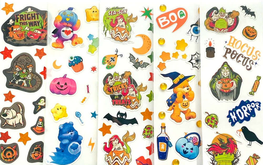 75 Random Disney Princess Good and Evil Queen Halloween Stickers Toy Story Woody