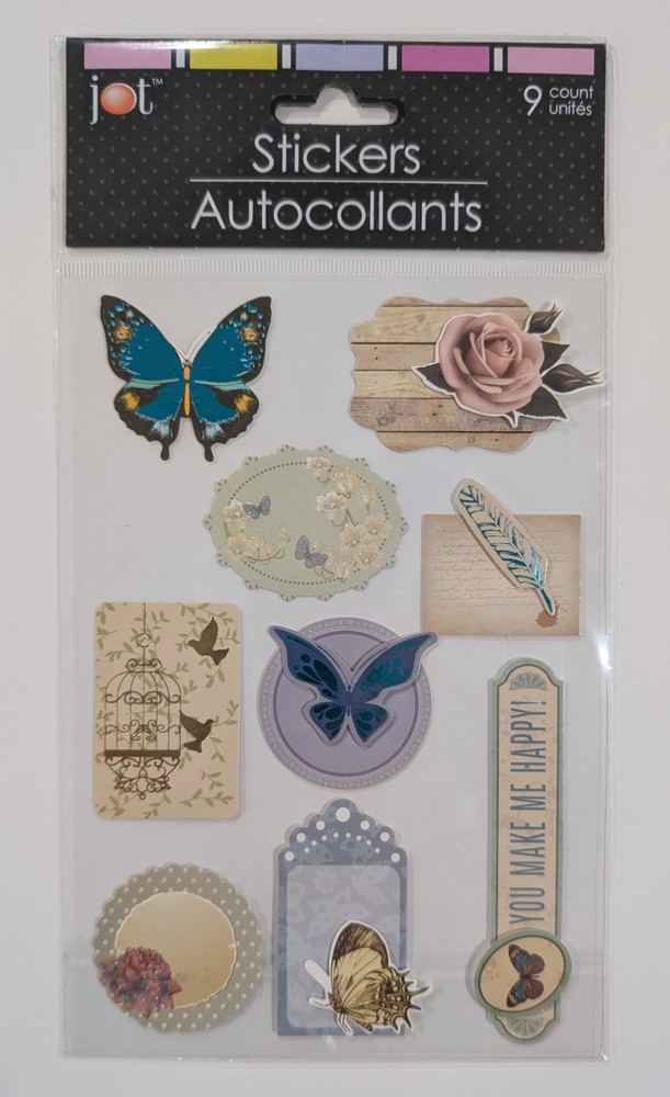 Flowers Birds & Butterflies Scrapbooking Stickers By Jot