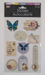 Flowers Birds & Butterflies Scrapbooking Stickers By Jot