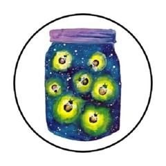 48 FIREFLIES JAR ENVELOPE SEALS LABELS STICKERS 1.2″ ROUND FAVOR
