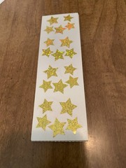Mrs Grossman STARS, GOLD Small – 1 Strip of Gold Sparkle Stars Stickers