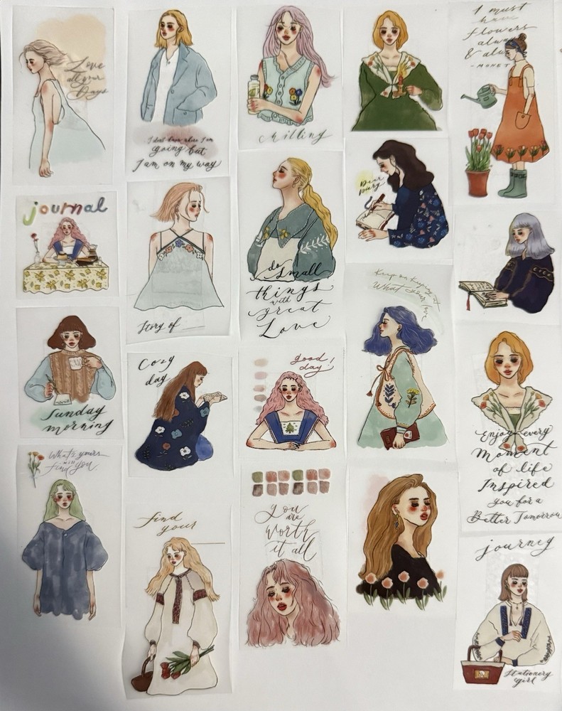 Transparent Journaling Stickers (10 Stickers/Order) – Random Assortment