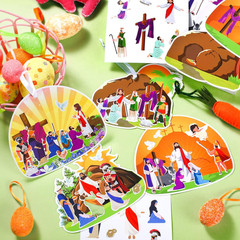 24Pcs Easter Religious Stickers for Kids Christian Sunday School Crafts