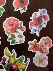 STICKERS x 10 Flowers Roses Poppy Gardenia Orchid Tulip Poppy Flower FL5