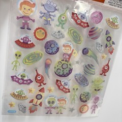 Halloween Martian Outerspace Sticker Lot of 5 Extraterrestrial Aliens