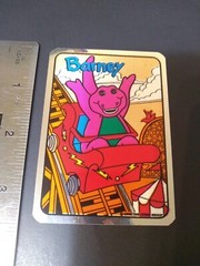 Vintage Stickers Barney Foil Mylar Vending Machine Sticker Dinosaur