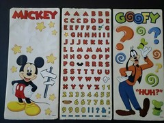 New (3) SandyLion Disney Stickers Mickey Mouse Goofy Alphabet ABCs Disneyland