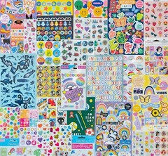 299+ Sticker Burst Collection Puffy Glitter Foam Retro PVC Nostalgic Holiday Bff