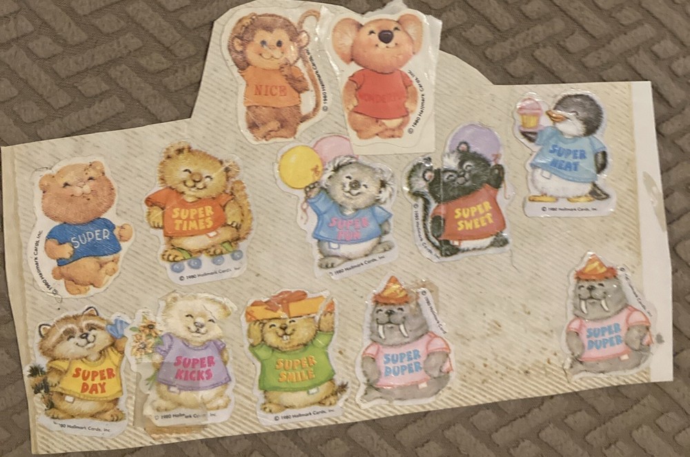 Hallmark Vintage 1990 Shirt Tales Stickers