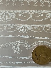 WHITE LACE BORDER Rub-On Transfers(4-1/2”x 7-3/4”)Title •Header•Card Making•