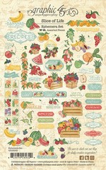 Graphic45 SLICE OF LIFE (69pc) DIE-CUT EPHEMERA ASSORTMENT scrapbooking