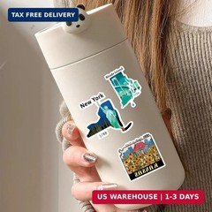50PCS State Stickers, Travel USA Stickers for Luggage,Scrapbook,Water Bottle, Un