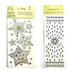 4 Sheets Of Crafter’s Square. 3- STARBURST GEM Stickers. 1-STAR Gemstone Design