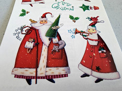 MAMBI Christmas Whimsical Santa Claus Stickers 2017 Scrapbooking 4″ x 6.5″ Cards