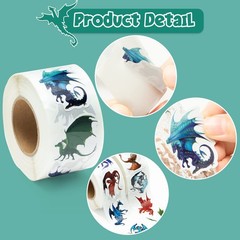 1000PCS Dragon Stickers Roll – Realistic Aesthetic Decals for Water Bottles, Lap