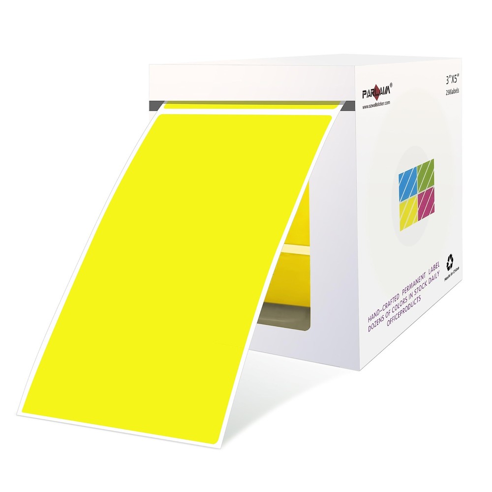 PARLAIM 3 x 5 inch Rectangle Sticker Labels, 250PCS Adhesive Color Coding Sti…