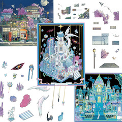 40 Sets DIY 3D Sticker Scenes, Miniature House Pet Shop Room Stickers