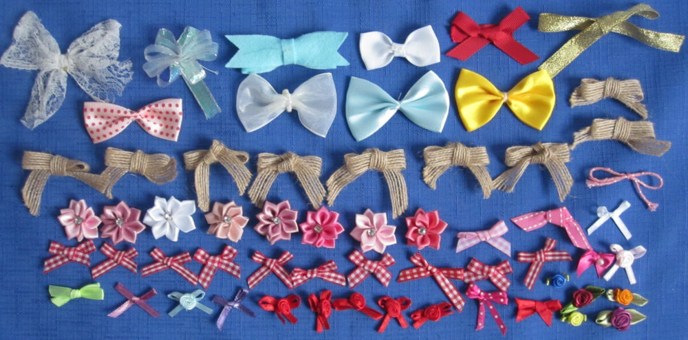#70 Lot of 55+ Assorted Bows Approximately .25″-2.5″ Scrapbook DIY Crafts Hair