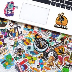 50 Pcs Skater Stickers Pack, Waterproof VinylDecals Cool