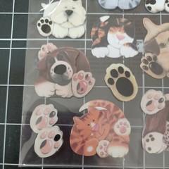 SCRAPBOOK STICKER Pets Shelter Rescue Vet Dog Puppy Cat Kitten paw print Bernard