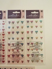 10 NEW-lot-SCRAPBOOKING STICKERS-STICKO-SHIMMERING HEARTS-JOLEES CHOCOLATE BARS*