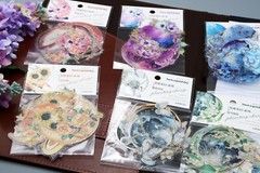 Flower Planet PET Stickers Pack | moon planet flower earth galaxy themed PET