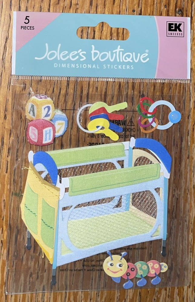 RARE Jolees Pack N PLAY Time Play-Pen Toys Pack-N-Play Blocks Keys Ring Worm 3D