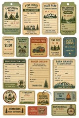 Camping Embellishments Junk Journal Scrapbook USA PICK A Set
