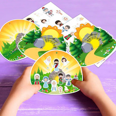 16PCS Easter Crafts for Kids Religious Gifts Make an Easter He Lives Stickers Sc