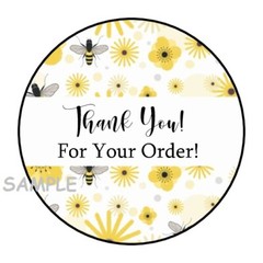 30 THANK YOU FOR YOUR ORDER ENVELOPE SEALS LABEL STICKERS 1.5″ ROUND BEES FLORAL