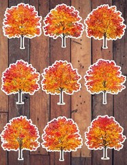 Maple Tree Vinyl Die Cut Stickers Set Scrapbooking Laptop Waterbottle