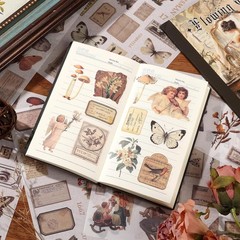 Vintage Ephemera Sticker 24 Sheets 480 precut washi Stickers Paper Journal Stick